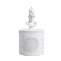Bougie parfumée cylindrique blanche de style européen luxueux avec couvercle - Coupelle parfumée en cire végétale - Cadeau décoratif pour la maison