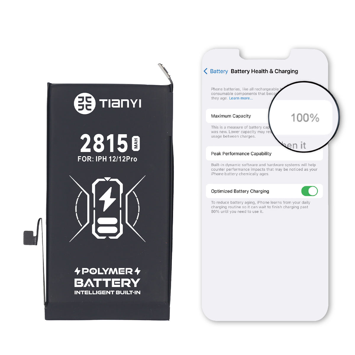 Iphone 12 Battery Health Tianyi 100% Health Solve Popup Digital