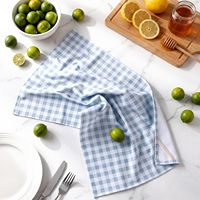 Robust Durable Cotton Tea Towel Classic Striped Design Super Absorbent Machine Washable Kitchen Cloth for Long Time Daily Usage