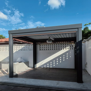 Açık yaşam için ayarlanabilir çatı ve yağmur sensörü ile Modern akıllı motorlu alüminyum Pergola - Product Image 1