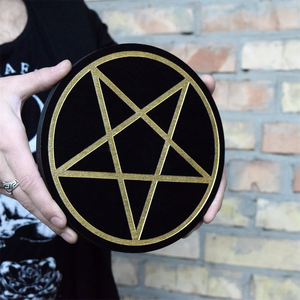 Personalizada madera brujería bruja Altar decoración pentagrama Círculo Mágico candelita <span class=keywords><strong>de</strong></span> madera portavelas ecológico pintado técnica - Product Image 6