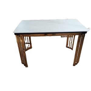 Mesa de Comedor Moderna de Piedra de Mármol Cuadrada para Exteriores Resistente a los Arañazos con Patas de Acero Inoxidable para Fiestas y Banquetes - Product Image 2