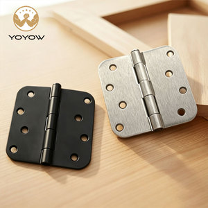 Venta directa de fábrica Bisagra de hierro cepillado de níquel de 4 pulgadas Esquina redondeada Puerta moderna Ventana Hardware Accesorios anticorrosión - Product Image 1