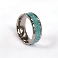 Nouvelle Bague Tendance en Carbure de Tungstène 8mm avec Incrustation de Turquoise Concassée, Ajustement Confortable, pour Hommes et Femmes, Idéale comme Alliance ou Bijou Quotidien, Cadeau