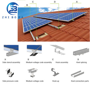 Kit de techo de aluminio y zinc a prueba de agua personalizado, <span class=keywords><strong>pérgola</strong></span> de panel solar de acero para sistema de montaje de panel solar - Product Image 3
