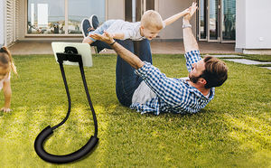 Nieuw Binnen Zwart Luie Mobiele Telefoon Houder Standaard 360 Roterende Opknoping Op De Nek Voor Bed/Bank/Kantoor - Product Image 2