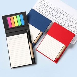 Custom Flip Page Sticky Notes Notebook Hard Cover Repositionable <b>Memo</b> <b>Pad</b> Set With Logo Printing for Corporate Gifts - Product Image 2