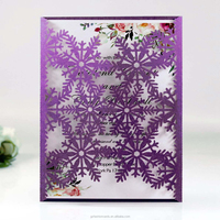 Tarjeta de invitación de corte láser para Navidad, copo de nieve y copo de nieve, gran oferta