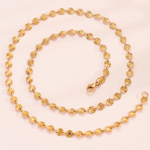 Collar Vintage para Mujer <span class=keywords><strong>Sunshine</strong></span>, Cadena de Eslabones Redondos de Acero Inoxidable, Color Dorado y Plateado, Longitud de 14 a 30 Pulgadas, Joyería de Gargantilla - Product Image 4