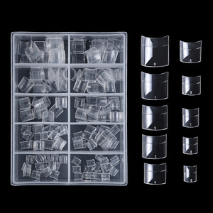 Lot de 200 capsules d'ongles artificiels à couverture semi-complète, en acrylique transparent, capsules d'ongles naturels, capsules en <span class=keywords><strong>gel</strong></span> souple, pour <span class=keywords><strong>extension</strong></span> d'ongles à la française - Product Image 2