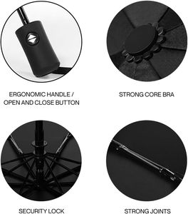 Parapluie promotionnel pliable à 3 volets, protection UV, 8 baleines, ouverture/fermeture automatique, couleur personnalisée, en nylon 190T, toutes saisons, vente en gros - Product Image 2