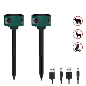 Alarma Solar con Sensor <span class=keywords><strong>de</strong></span> Movimiento para Exteriores, <span class=keywords><strong>Ahuyentador</strong></span> <span class=keywords><strong>de</strong></span> Animales con 13 Sonidos, Luz Estroboscópica, Sonido <span class=keywords><strong>de</strong></span> Ladridos <span class=keywords><strong>de</strong></span> Perro y Disparos, Disuasor <span class=keywords><strong>de</strong></span> Animales - Product Image 2