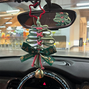Colgante Minimalista de Nailon de Alta Gama para Coche, Decoración para el Espejo Retrovisor, Árbol de Navidad, Accesorios Interiores para Coche, Montado - Product Image 3