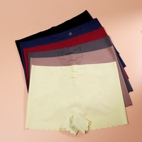 Boxer sans couture pour femmes entrejambe Butt Lift Boxers Anti-exposition Glace Soie Culotte de sécurité pour femmes
