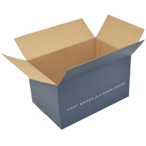 Recyclable Folding Blue Corrugated Paper Cardboard Gift Product Packaging Custom Logo Mailing Shipping Carton Box Packaging