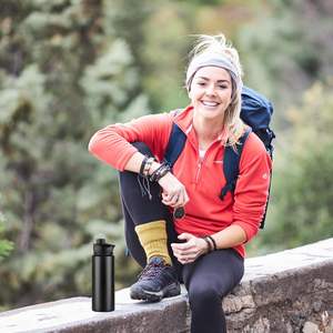 Bouteille d'eau isotherme de 24 oz avec couvercle à paille et bouches larges, bouteilles d'eau de sport en acier inoxydable - Product Image 5