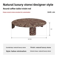 Couchtisch Quadratisch Marmor Italienisch Leichter Luxus Modern Rund Minimalistisch für Wohnzimmer Villa und Haushalt SGM1019