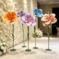 Grandes fleurs artificielles géantes en PU et EVA, faites à la main, en forme de tulipe ouverte, pour décoration intérieure, centres de table de mariage et Halloween
