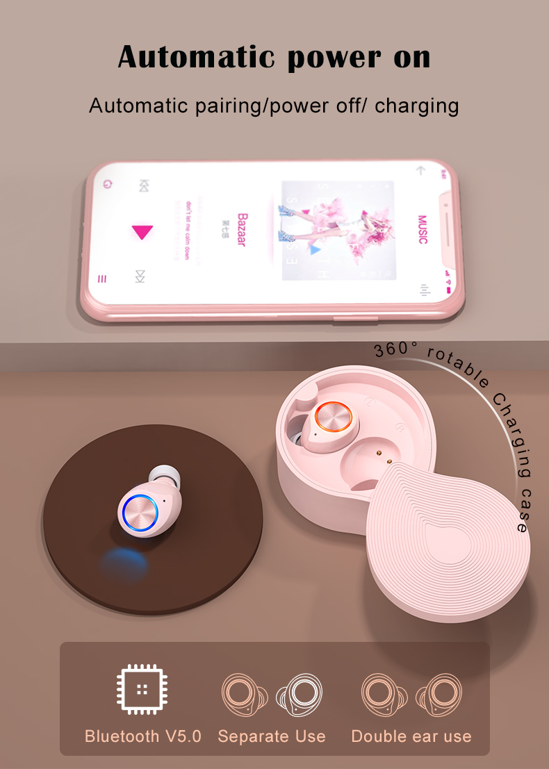 TWS TW70 Mini Dans L'oreille Écouteurs HD Sans Fil Stéréo Bluetooth 5.0 Écouteurs pour le Jeu De Sport Maison avec Micro boîte de recharge