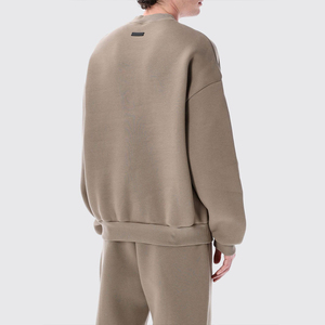 KingSen Custom 100% Cotton 3D Embossed Drop Shoulder Crewneck Sweatshirt Oversized, <b>Men's</b> Comfort Streetwear <b>Pullover</b> - Product Image 5