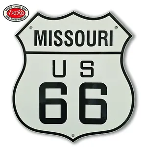 Missouri Route 66 Gás Esmalte Porcelana Sinais Placa Decoração