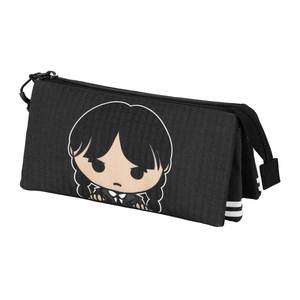 Estuche para lápices triple Karactermania Wednesday Cute, gris - Product Image 1