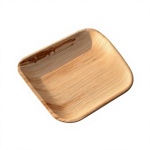 Assiettes carrées en feuilles de palmier de 6 pouces, vaisselle jetable compostable pour restaurants, hôtels, plats à emporter et fêtes - Product Image 1