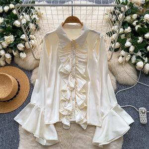 2025 elegante camicetta a balza da donna autunno aderente Casual <span class=keywords><strong>Top</strong></span> unico per sofisticati <span class=keywords><strong>Top</strong></span> in stile Casual da donna - Product Image 3