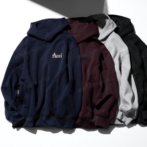 Hiver Free Mock Pull à <span class=keywords><strong>capuche</strong></span> en polaire couleur unie avec poche kangourou, unisexe, coupe oversize, écologique, 360g, Streetwear - Product Image 3