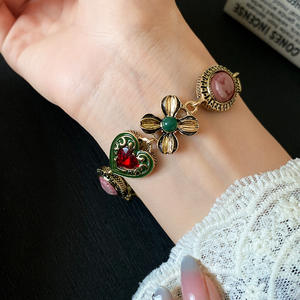 Collier Vintage en Cuivre et Pierre Naturelle Fleur d'Amour pour Femme, Chaîne de Clavicule Rétro Élégante, Luxe Léger, Haute Qualité, pour Soirée YWJW - Product Image 6