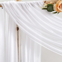 Toile de fond en mousseline sur mesure, 2 panneaux, voiles blancs transparents pour décoration d'arche de mariage, cérémonie, scène, OEM