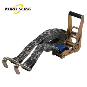 Sangle d'arrimage à cliquet en polyester de 3,8 cm (1,5 pouce), sangle d'arrimage rembourrée pour camion lourd, moto, certifiée CE, résistance à la rupture de 3000 kg - Product Image 4