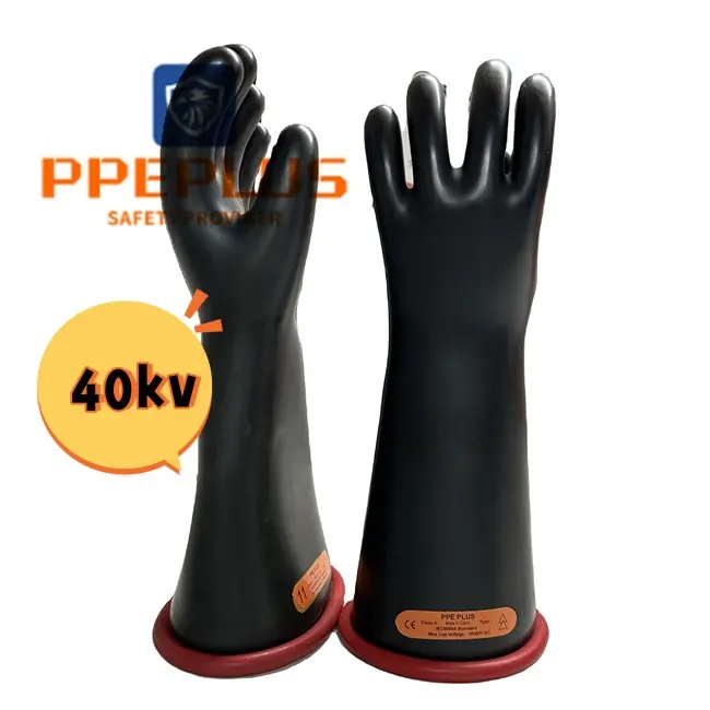 40kv Handschoenen Fabriek Groothandel Class4 Isolerende Elektrische Rubber Veiligheidshandschoenen Voor Elektrische Elektriciens Veiligheidshandschoenen