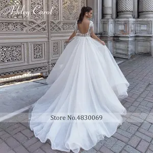 Ashley <span class=keywords><strong>Carol</strong></span> 2 en 1 vestido de novia tren desmontable sirena vestido de encaje rebordear borla Hada novia Vestidos De Novia - Product Image 4