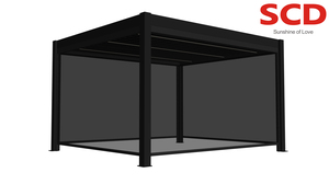 Pergola de terrasse avec toit rétractable, système de toit de pergola en aluminium imperméable <span class=keywords><strong>pour</strong></span> l'extérieur, <span class=keywords><strong>auvent</strong></span> bioclimatique à lames orientables - Product Image 4