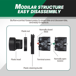 緊急電源ボタンスイッチLVBO XB2-ES44緊急キノコ押しボタン - Product Image 2