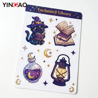 Hoja de Pegatinas Personalizadas con Diseño Dark Academia, Pegatinas Estéticas Vintage de Vinilo Impermeable para Diario, Regalo