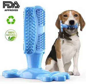 Self Clean Rubber Dog Chew Toy toothbrush for cleaning dog teeth tool made from food grade soft TPR