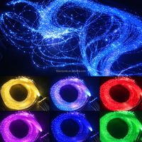 Kit d'éclairage sensoriel à fibres optiques LED RGBW pour chambre sensorielle apaisante spéciale autisme avec moteur lumineux APP et filaments de fibre scintillants