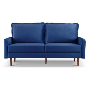 HMS 69 blu velluto Chesterfield divano 3 posti contemporanea soggiorno mobili marrone scuro gambe spugna riempimento per salotti - Product Image 2