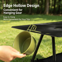 Table pliante tactique avec plateau en aluminium et hauteur réglable, table de camping pour pique-nique en plein air, barbecue, jardin, terrasse