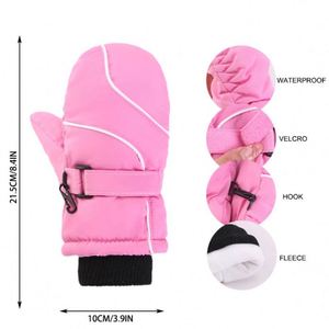 Mitaines et gants de ski chauds d'hiver imperméables à motif alphabet faites à la main pour enfants, filles et garçons, cadeau promotionnel - Product Image 3