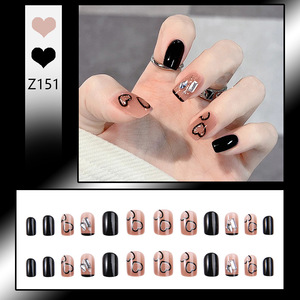 <span class=keywords><strong>Unghie</strong></span> Finte Adesive Ultra Sottili Senza Cuciture <span class=keywords><strong>con</strong></span> Motivo Love Primavera Estate, Stile Dark Sweet Cool - Product Image 2