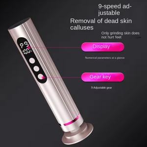 Lime à pieds électrique portable pour éliminer les callosités, outil de pédicure élégant en acier inoxydable avec brosse de remplacement pour éliminer les peaux mortes - Product Image 4