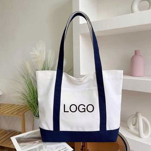 Custom Design Eco-Friendly Canvas <b>Tote</b> <b>Bag</b> with Pockets <b>Zipper</b> Closure Dual Handles for Ladies-Grocery & Travel Use - Product Image 1