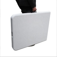 Mobilier d'extérieur Table de salle à manger portable de luxe rectangulaire blanche pliante de 5 pieds Table pliante pour événements