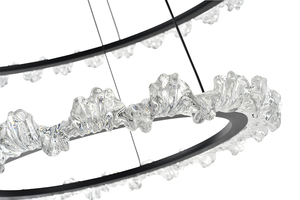 Lampadario <span class=keywords><strong>a</strong></span> LED in Cristallo con Anello Dorato, Lampada <span class=keywords><strong>a</strong></span> <span class=keywords><strong>Sospensione</strong></span> per <span class=keywords><strong>Camera</strong></span> <span class=keywords><strong>da</strong></span> <span class=keywords><strong>Letto</strong></span> e Sala <span class=keywords><strong>da</strong></span> Pranzo, Lussuoso Lampadario Moderno - Product Image 3