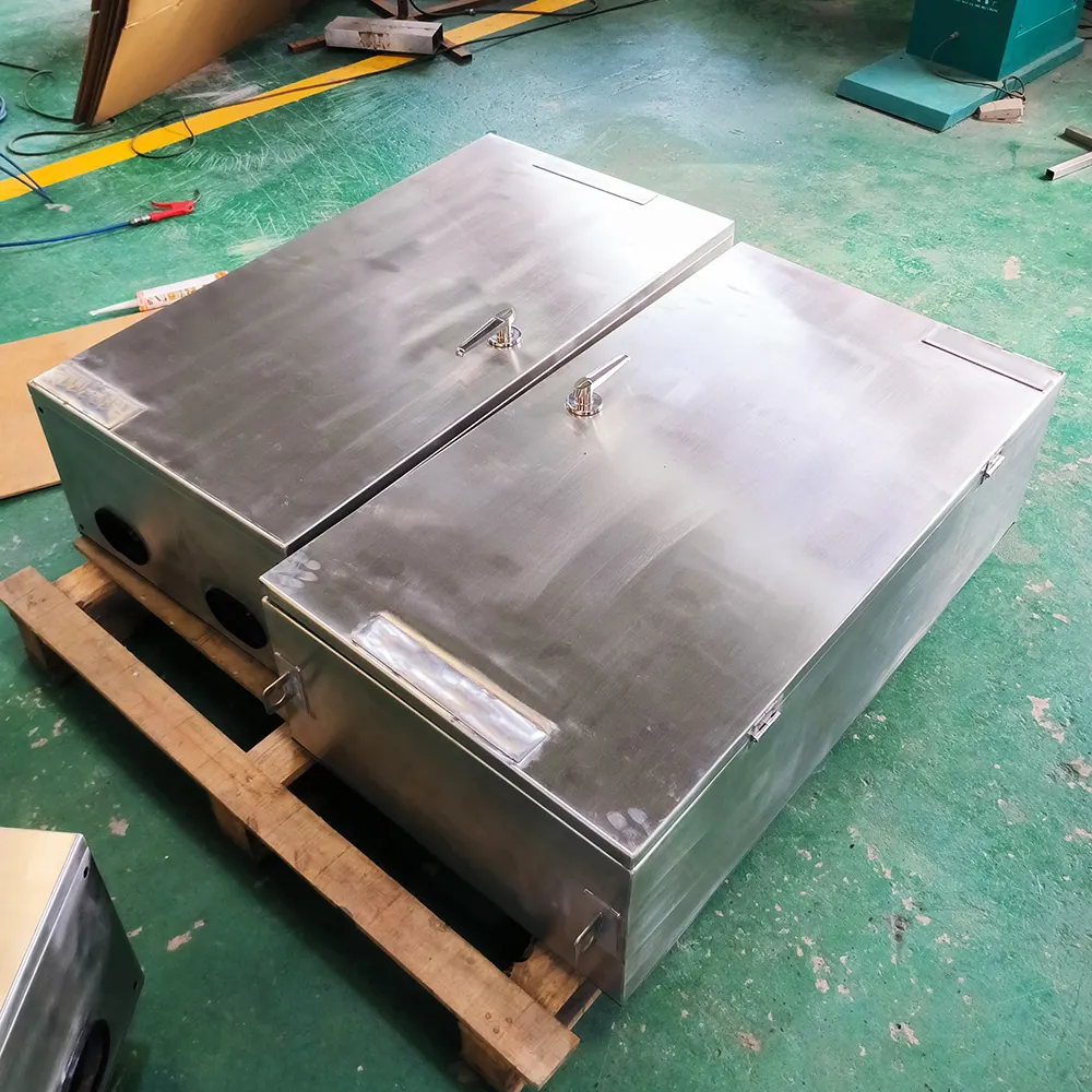 OEM customized stainless steel electrical box laser cutting  bending  welding  assembling  processing semi-finished samples