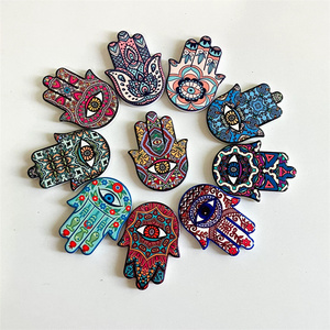 Aimant de réfrigérateur en céramique Hamsa de style européen et américain Aimant créatif Palm Angel's Eye Magnet - Product Image 4