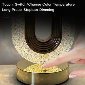 <span class=keywords><strong>Lampada</strong></span> da ristorante a LED moderna per decorazioni per la casa <span class=keywords><strong>Lampada</strong></span> da tavolo <span class=keywords><strong>trasparente</strong></span> a 3 colori con tocco di temperatura per uso interno - Product Image 3